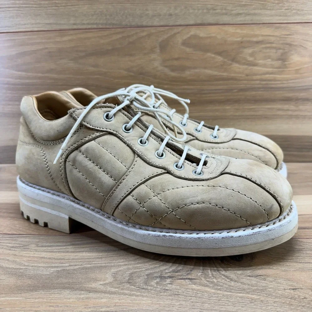 Rare Jean Baptiste Rautureau Mens 41 US 8 Beige Tan Nubuck Chunky Oxfords Hikers